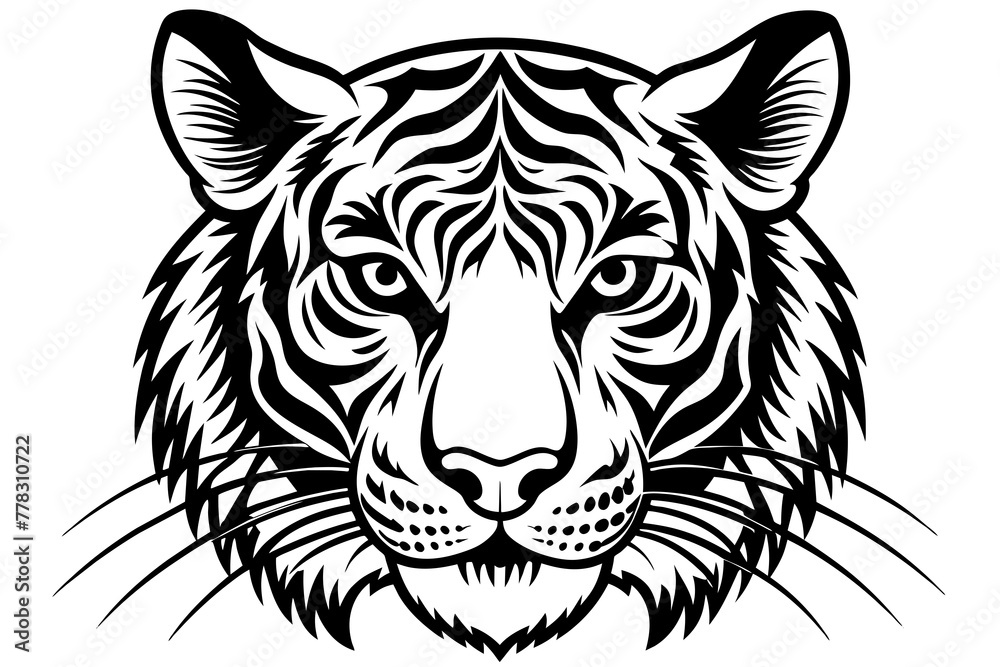 tiger-head--white-background-vector-illustration