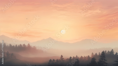 A dreamy sunset with soft, pastel colors and a hazy glow, resembling a distant memory or a gentle breeze Ai Generative