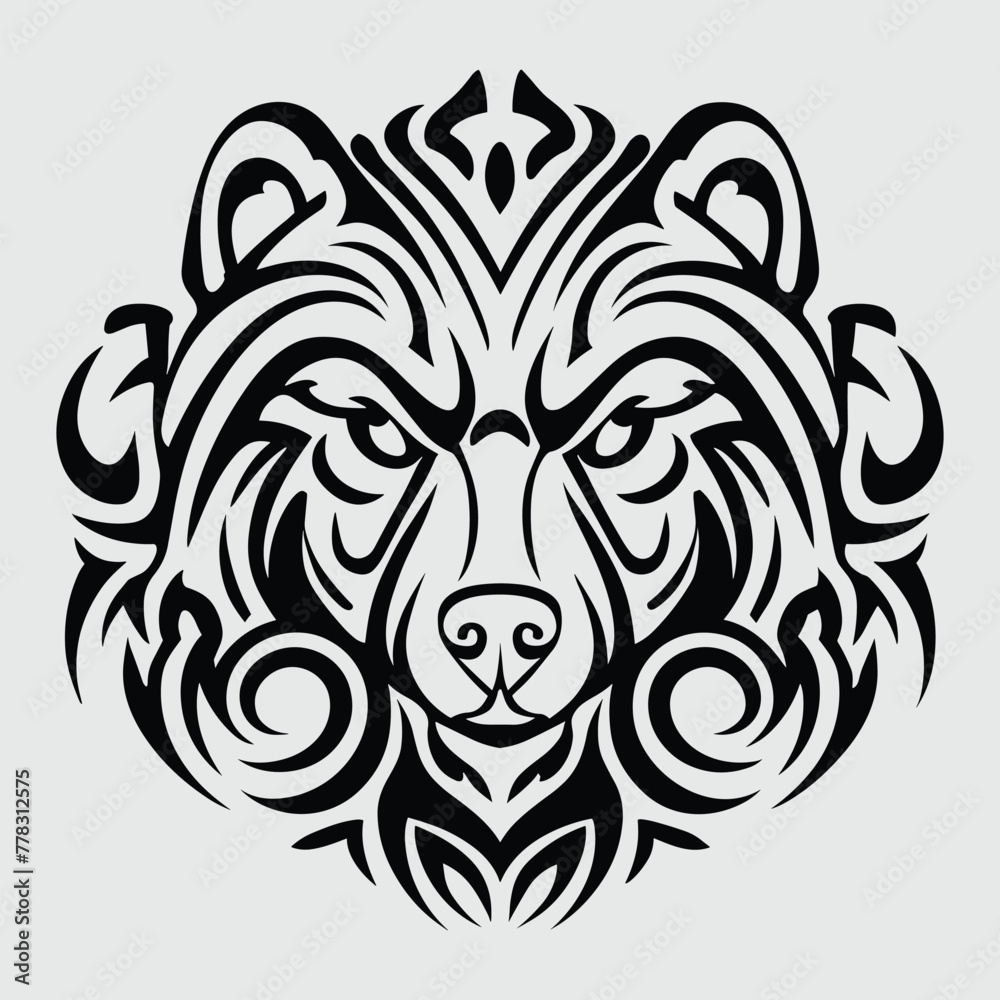 bear tribal tattoo vector editable template bear tribal tattoo vector editable template