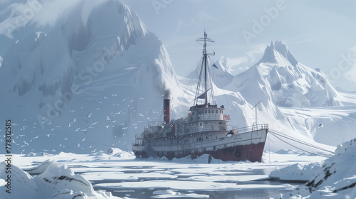 Ship among the icy mountains © Анастасия Птицова