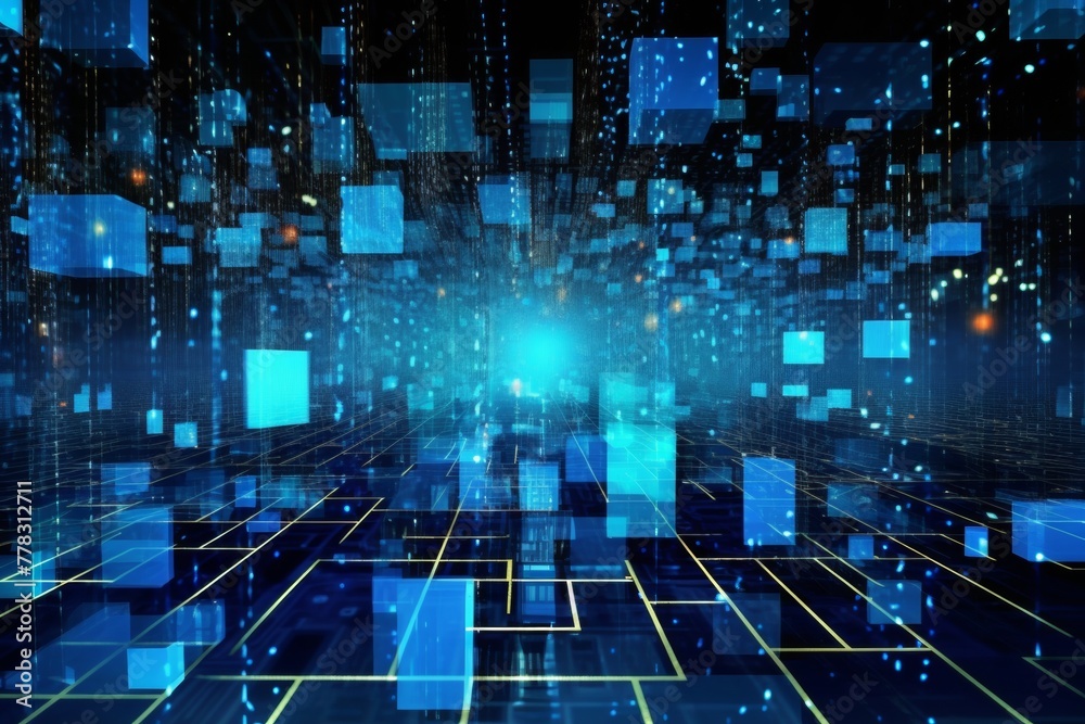 Obraz premium Advancing Energy Sustainability with the Smart Grid, IoT, Technology Concept, Background 