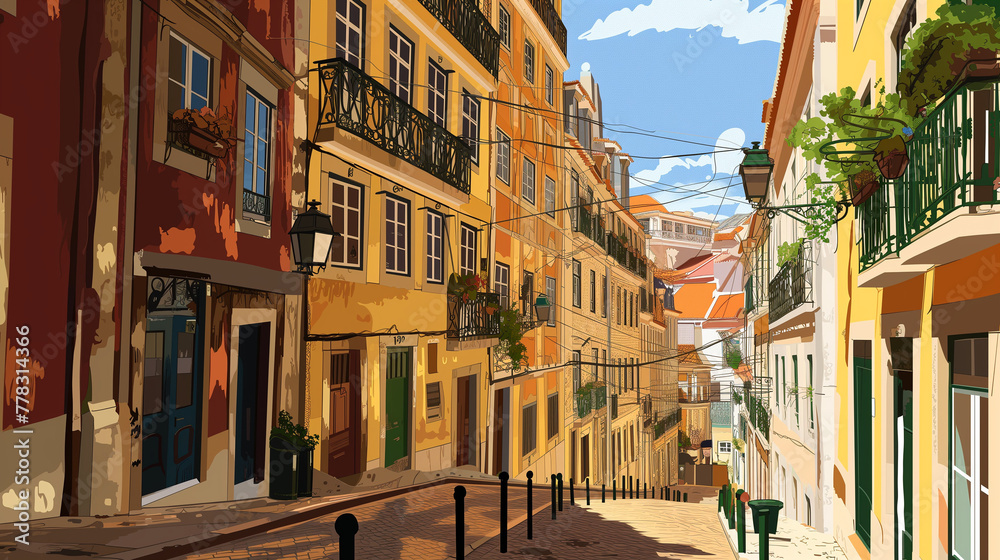 Lisbon Sunshine Alley cartoon