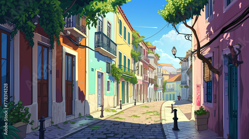 Lisbon Sunshine Alley cartoon photo