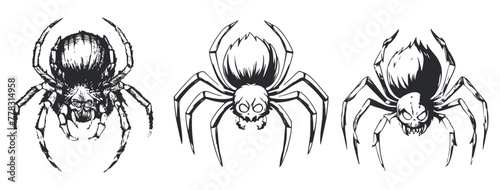 silhouette of spider illustration, Generative Ai
