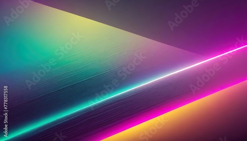 Background with abstract shapes and iridescent colors with yellow, pink, green, orange. Wallpaper for screen savers of TV, monitor, PC. Banner header image.