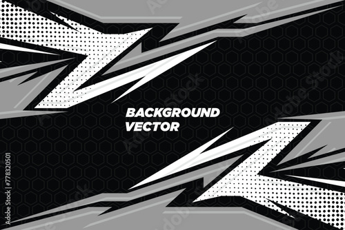 Car decal livery wrap banner abstract stripe sporty Vector EPS