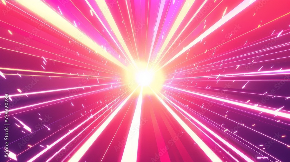 Fototapeta premium Anime-themed background. Cartoon background with a high-speed light image centered in the middle.
