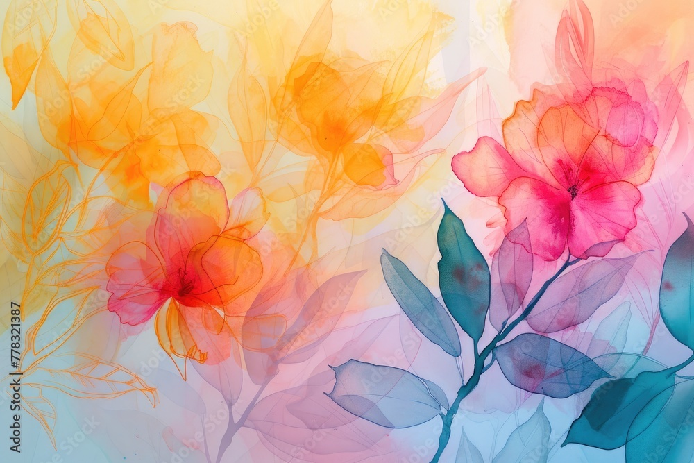 Botanical Symphony: Abstract Floral Watercolor