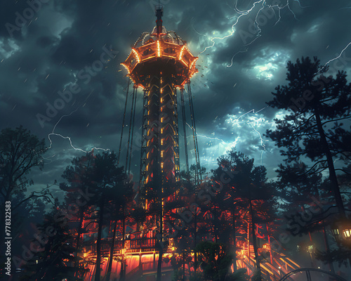 A drop tower that whispers secrets of the afterlife to riders as they ascend, before plunging into darkness with screams echoing