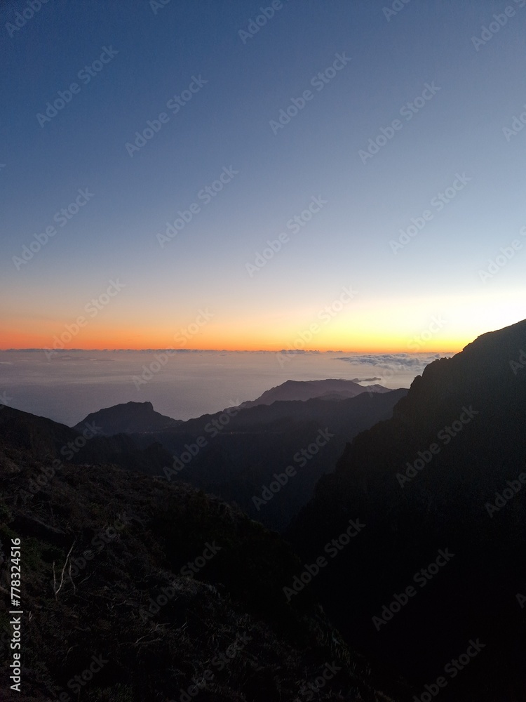 Looking at sunrise in Madeira