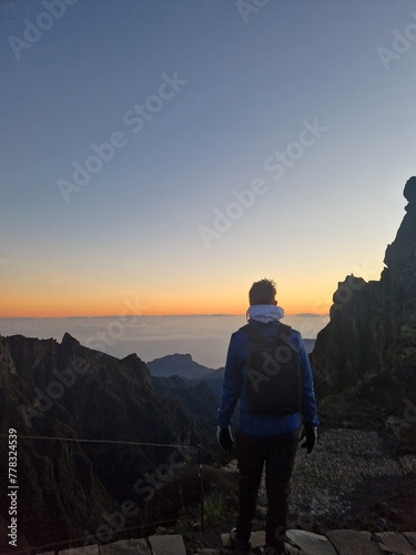 Looking at sunrise in Madeira