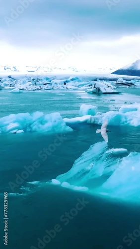 Aerial view of beautiful Iceland landscape photo