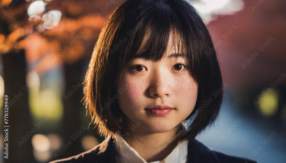 Obraz premium 日本人女性のアップ