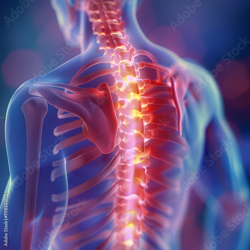 3d rendered medically accurate illustration of a man having a painful back.