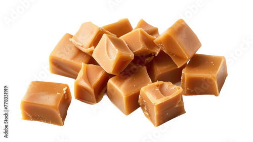 Butter Toffee on White Background Realistic transparent background