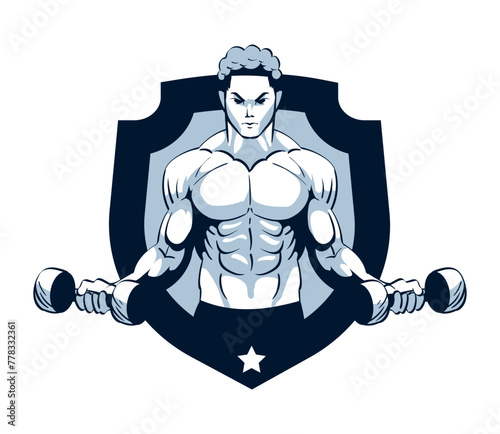 gym emblem power man © Jemastock
