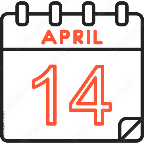 14 April Vector Icon Design