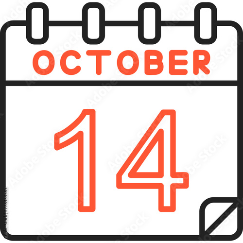 14 October Vector Icon Design