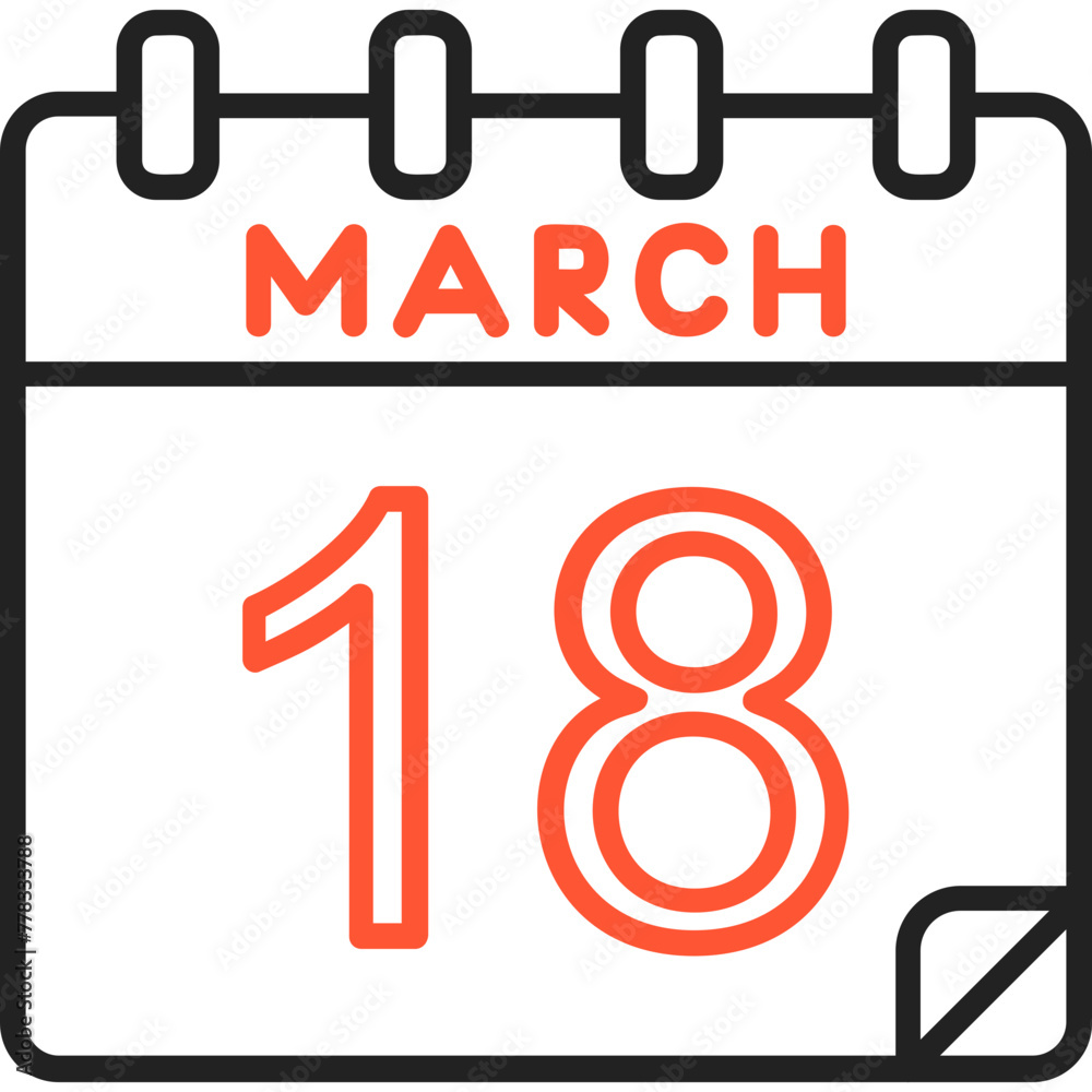 18 March Vector Icon Design 18 March Vector Icon Design