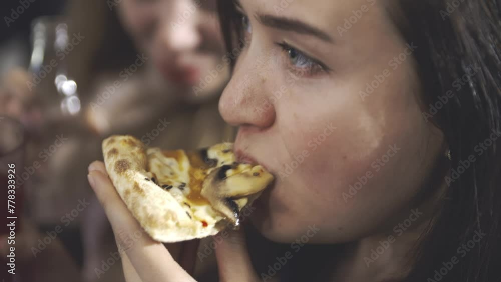 Multiracial happy young people eating pizza on sofa and laugh, cheerful students enjoying meal dining sitting together at home quarantine, diverse hungry friends sharing lunch at meeting Multiracial happy young people eating pizza on sofa and laugh, cheerful students enjoying meal dining sitting together at home quarantine, diverse hungry friends sharing lunch at meeting