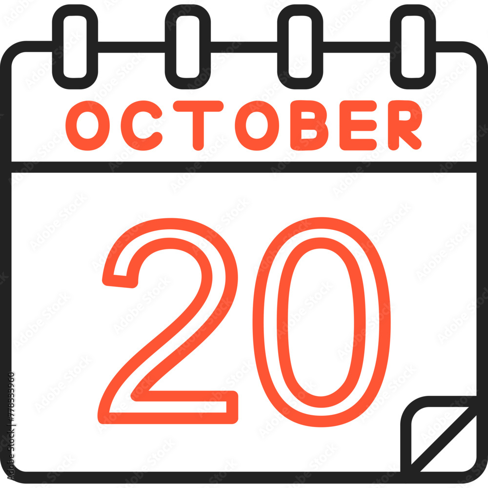 20 October Vector Icon Design