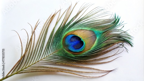 close up of peacock feather