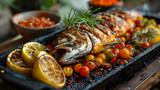 Fried Fish on Decorated Table for HD Wallpaper with Cinematic Effect