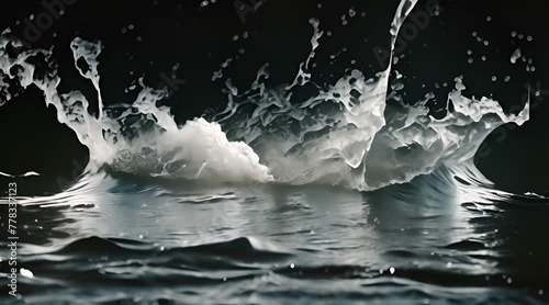 Splash clean fresh water isolated black background photo