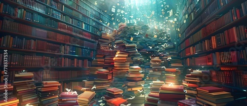 Enchanted Bibliotheca: A Symphony in Pages. Concept Books, Fantasy, Libraries, Literature, Inspiration photo