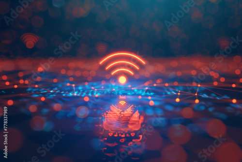 digital icon of a wifi symbol