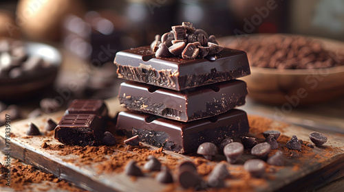Fudge on Decorated Table for HD Wallpaper with Cinematic Effect photo
