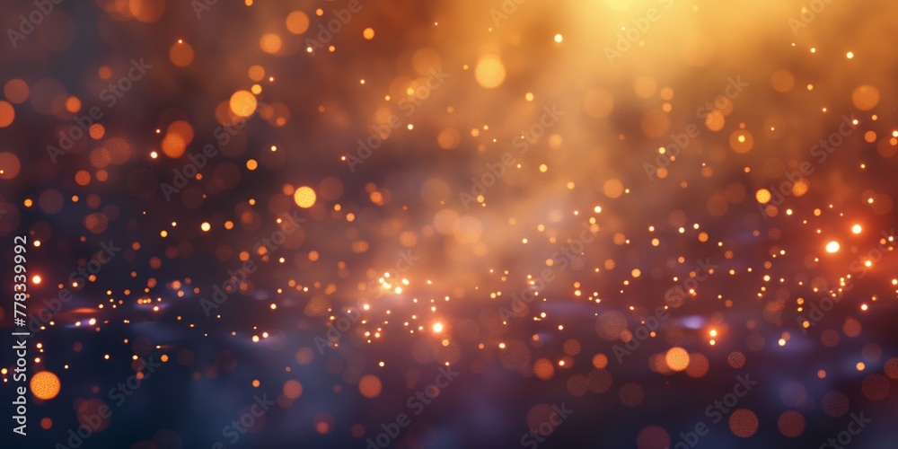 Obraz premium Abstract golden bokeh background with shimmering lights creating a warm and festive atmosphere perfect for celebrations