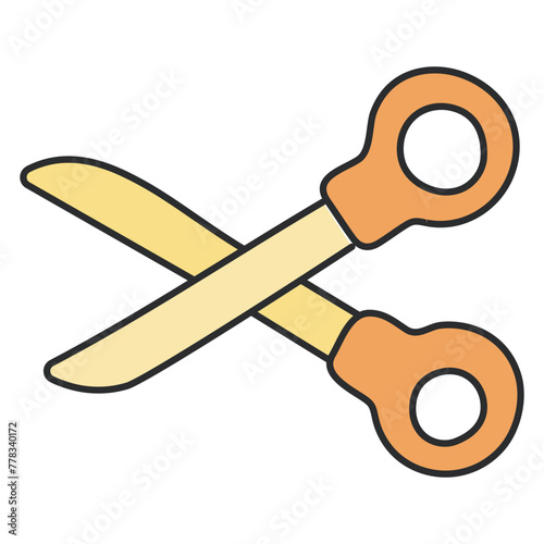 Trendy vector design of scissors

