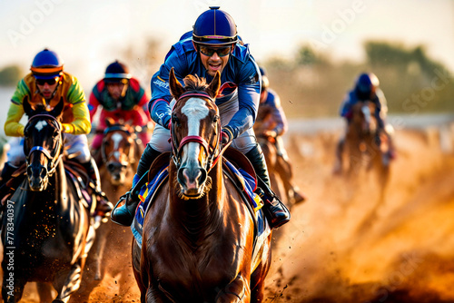 Horse race. Kentucky Derby. AI Generated