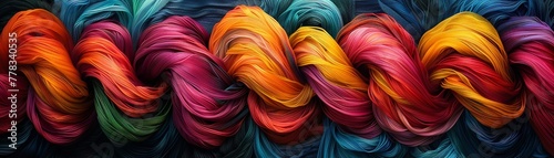 Fusilli, Som Tum, grotto, kaleidoscope, Mirror fiber , vibrant color photo
