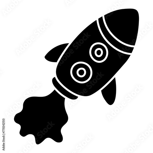 A solid design icon of startup

