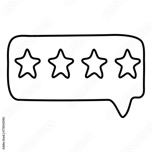 A linear design icon of customer review