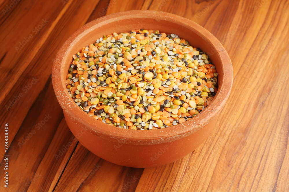 mix dal or Dal mix healthy mixture of Indian pulses used for everyday cooking mix dal or Dal mix healthy mixture of Indian pulses used for everyday cooking