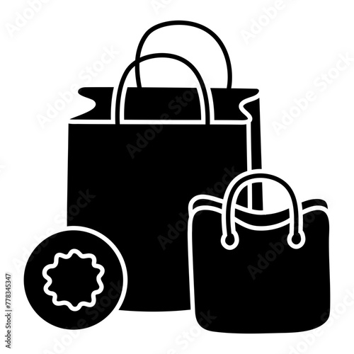 An icon design of shopping bags

