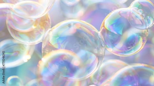Floating Soap Bubbles in the Air