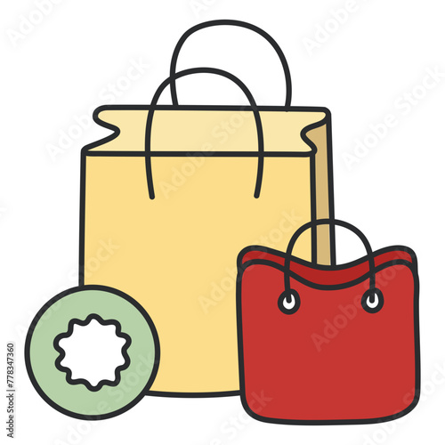 An icon design of shopping bags


