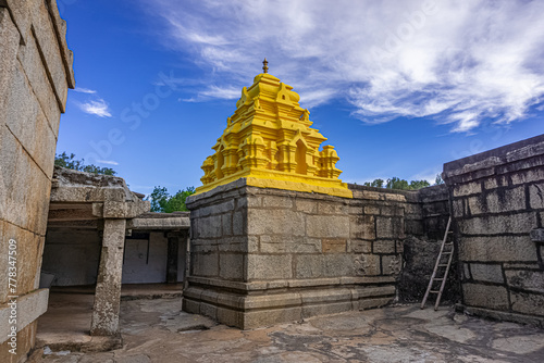 Yoga Nandeeshwara Temple is a Hindu temple in Nandi Hills or Nandidurg, Chikkaballapur district, Karnataka, India, is a dedicated to the Lord Shiva. Dates back to the Chola's Period. photo