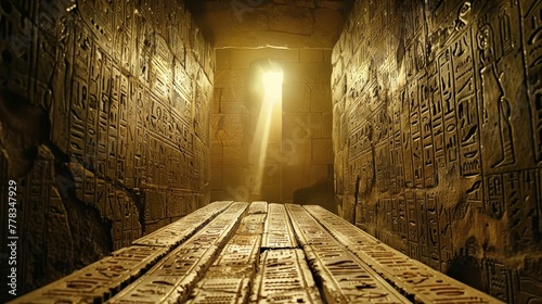 Ancient script decryption chamber, unlocking historys secrets photo