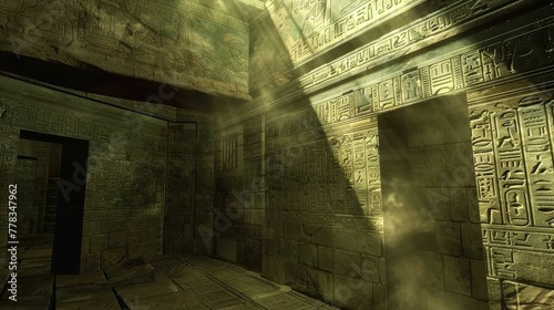 Ancient script decryption chamber, unlocking historys secrets photo