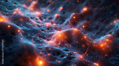 A conceptual visualization of an AI neural network as a cosmic web, where each node is a star in a galaxy, interconnected by luminous filaments of data, set against the vast, dark expanse of space.