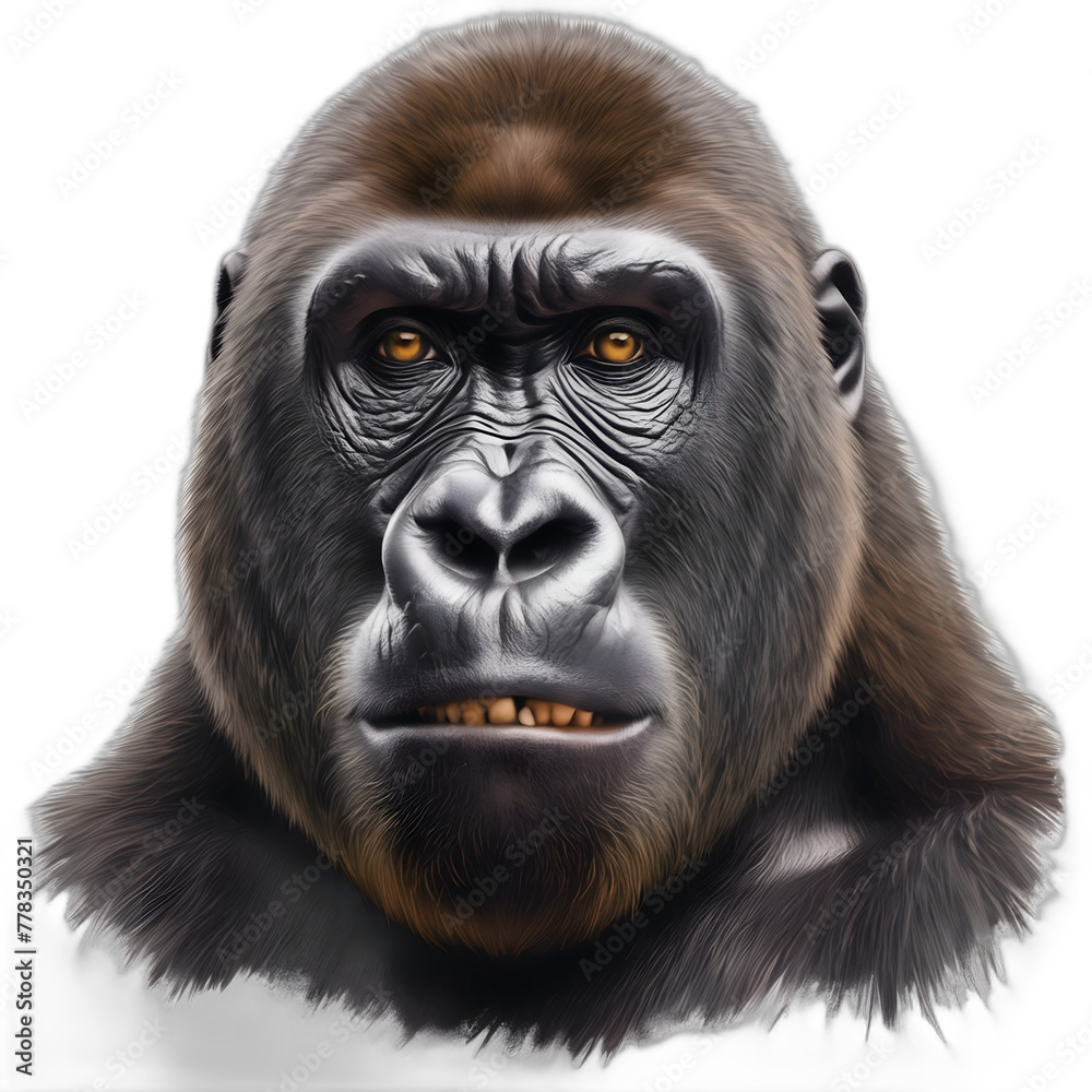 Gorilla isolated background Gorilla isolated background