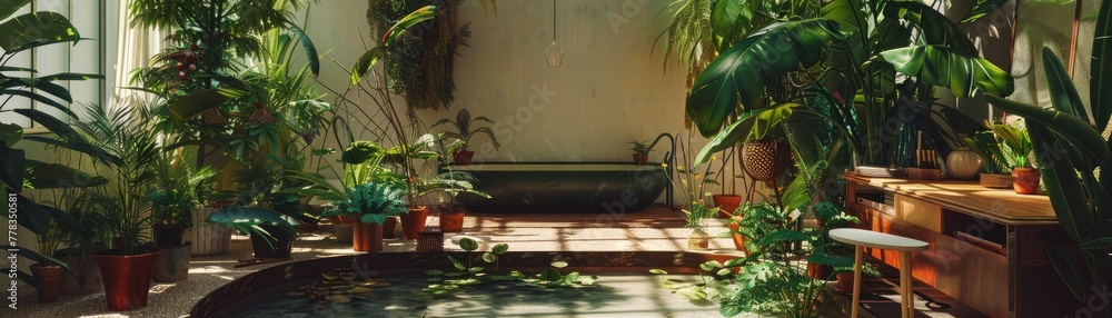 Fototapeta premium A garden where plants grow instantaneously