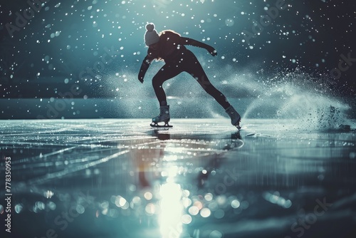 World of ice skating, highlighting the beauty and skill of the skaters. © Nattadesh