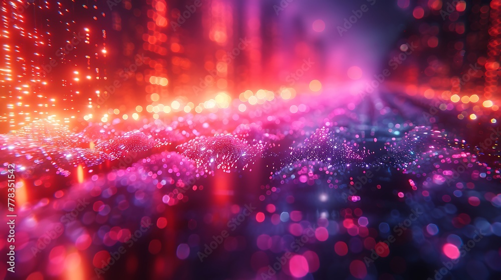 A visually captivating representation of a nanotechnology swarm, showcasing thousands of microscopic robots or particles converging to form a futuristic structure.