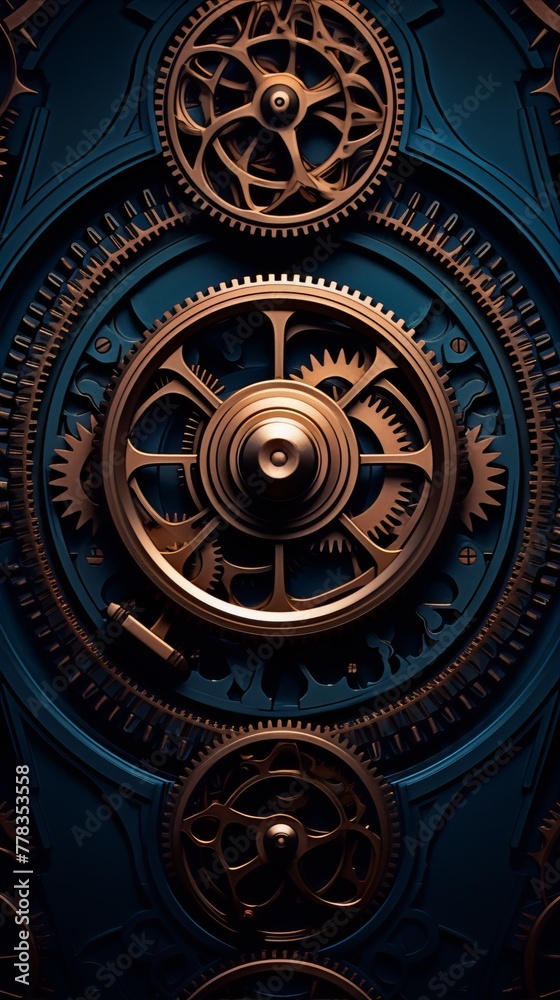 Obraz premium Intricate gears and clockwork mechanism, intricate design. 
